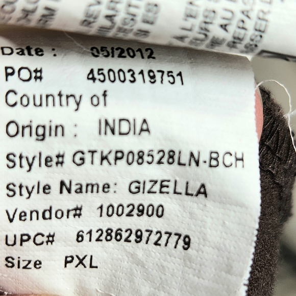 Gloria Vanderbilt Gizella Brown Floral Print & Flat Studs Long Sleeve Top Sz PXL - Picture 11 of 11